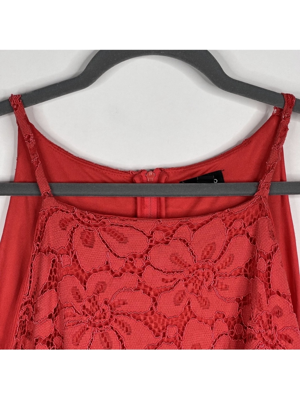 Torrid Lace High Neck Skater Fit and Flare Dress 2X Red Orange Knee Length #7107 - Picture 5 of 6